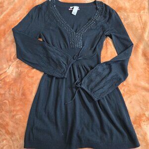 DKNY Jeans Black Long Sleeve Sweater Dress Size M